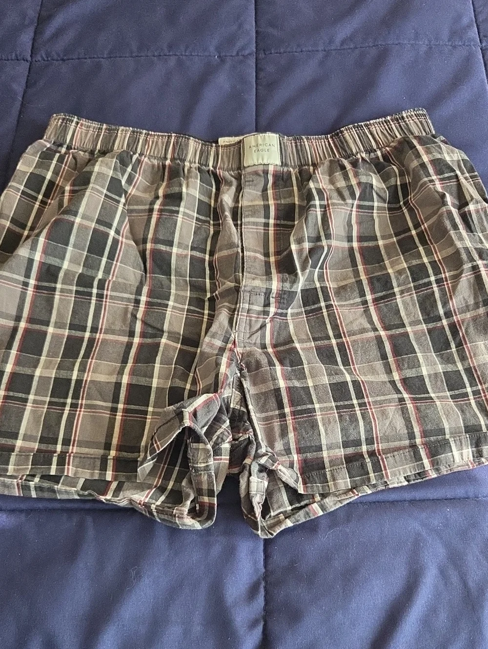 American Eagle Outfitters Plaid Boxers - Black, Gray & Red